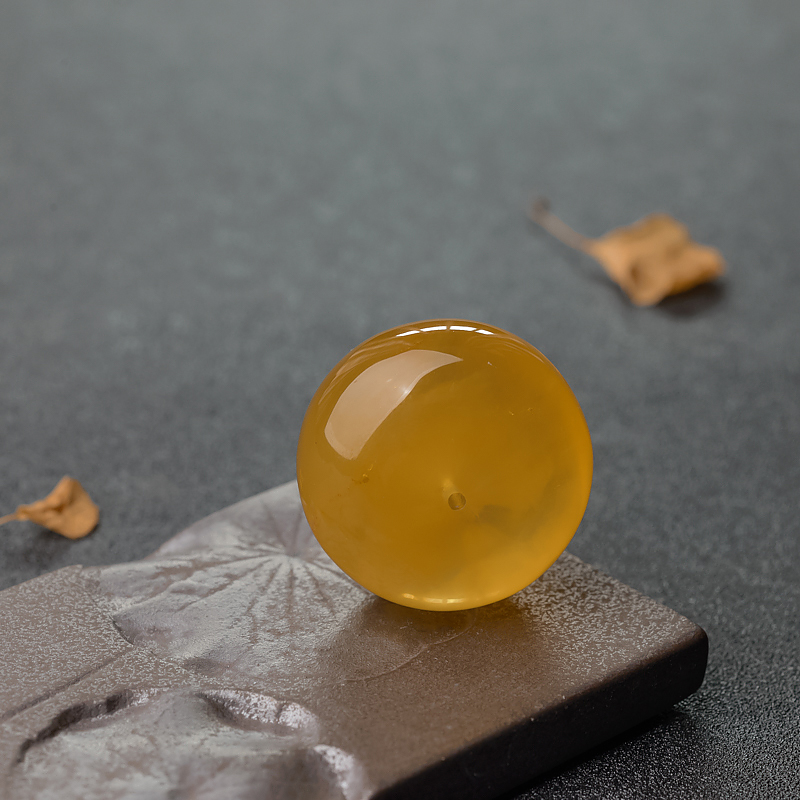 天然波罗的海褐黄金绞蜜平安扣吊坠-红掌柜