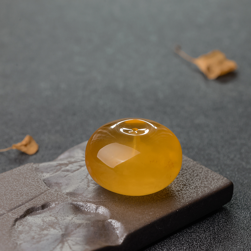 天然褐黄金绞蜜平安扣吊坠-红掌柜