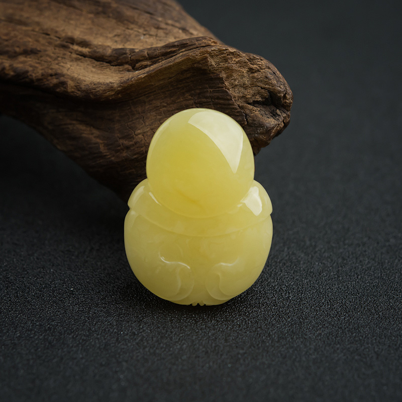 波罗的海天然蜜蜡弥勒佛吊坠-红掌柜