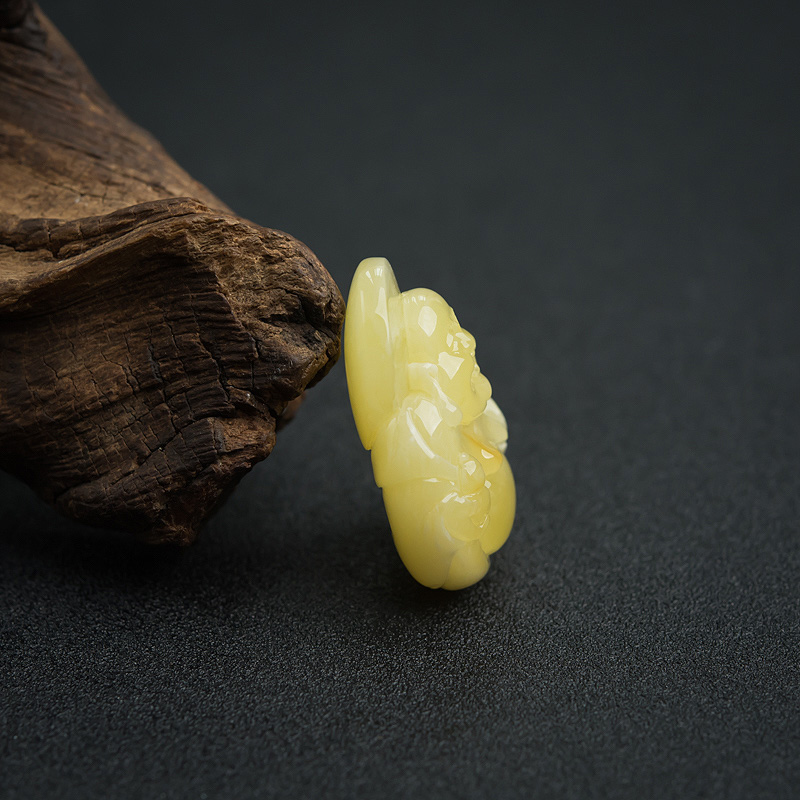 波罗的海天然柠檬黄蜜蜡吊坠-红掌柜