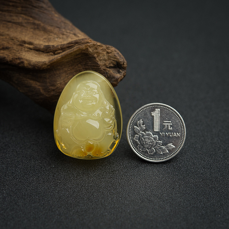 鸡油黄蜜蜡吊坠-红掌柜