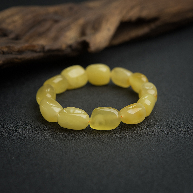 波罗的海天然鸡油黄蜜蜡手串-红掌柜