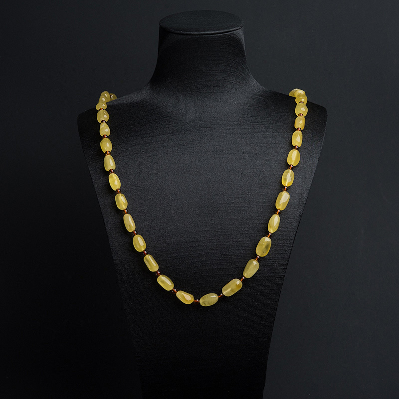 波罗的海鸡油黄金绞蜜随形项链-红掌柜