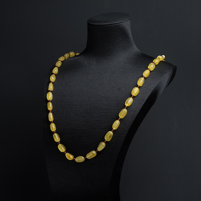 波罗的海鸡油黄金绞蜜随形项链-红掌柜