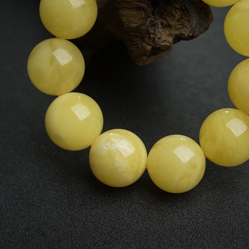 鸡油黄蜜蜡手串-红掌柜