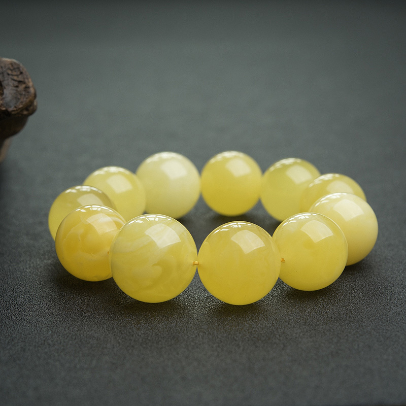 蜜蜡单圈手串-红掌柜