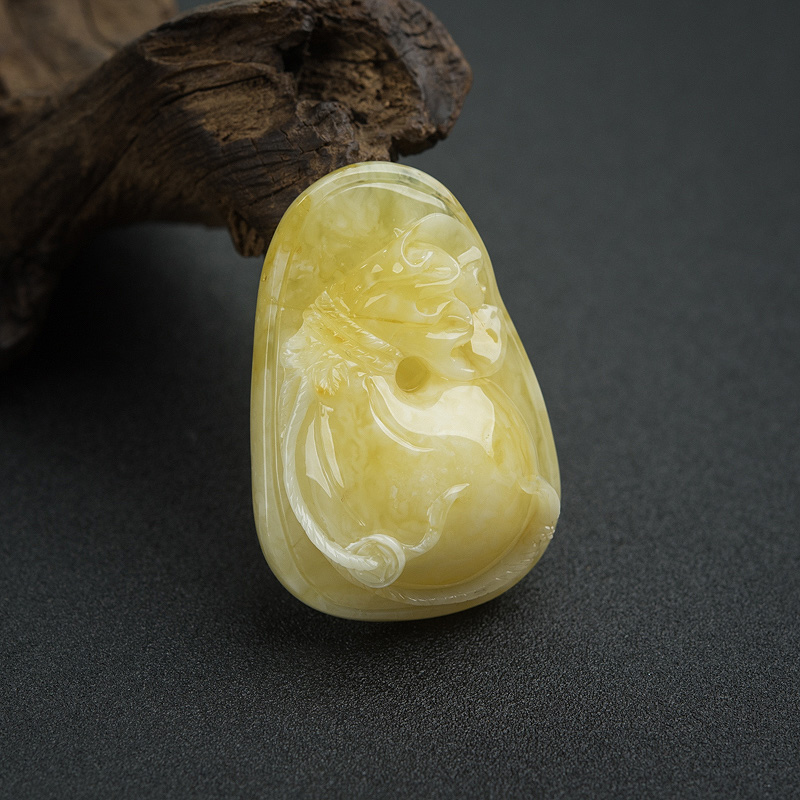 蜜蜡钱袋吊坠-红掌柜