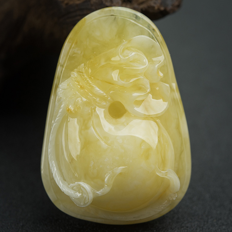 天然蜜蜡钱袋吊坠-红掌柜