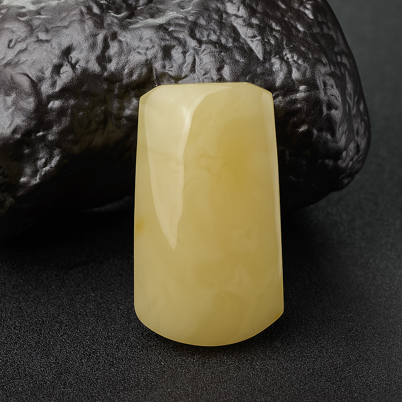 柠檬黄蜜蜡无事牌吊坠-红掌柜