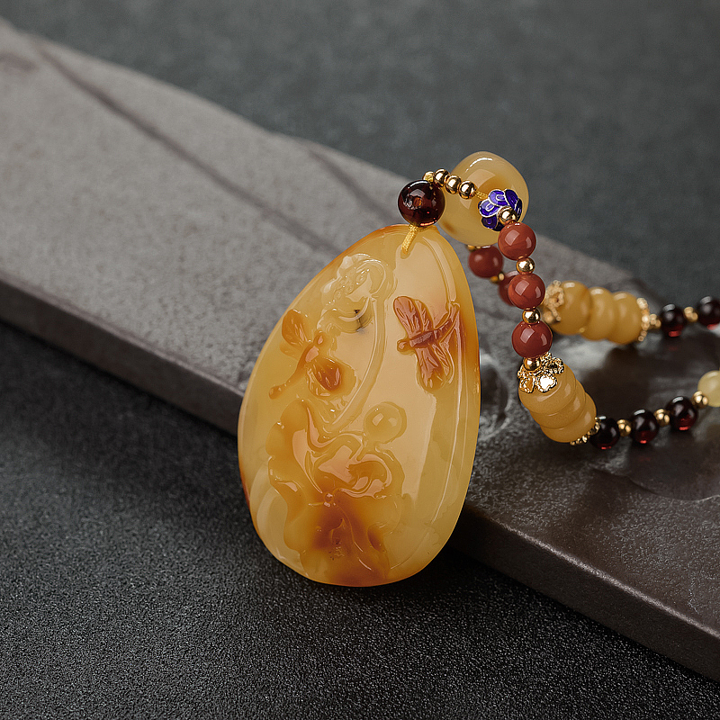 蜜蜡一品清廉项链-红掌柜