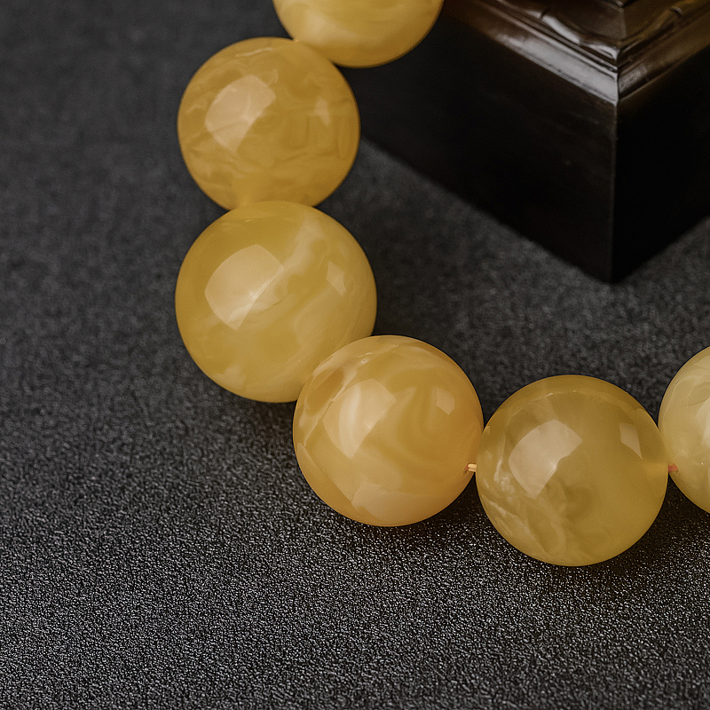 蜜蜡单圈手串-红掌柜