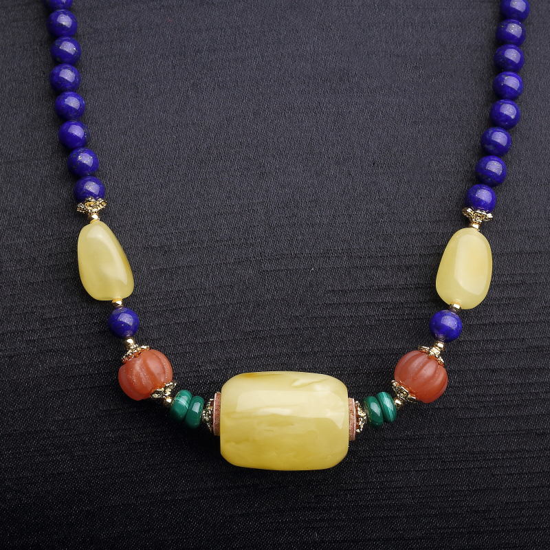 波罗的海天然鸡油黄蜜蜡项链-红掌柜