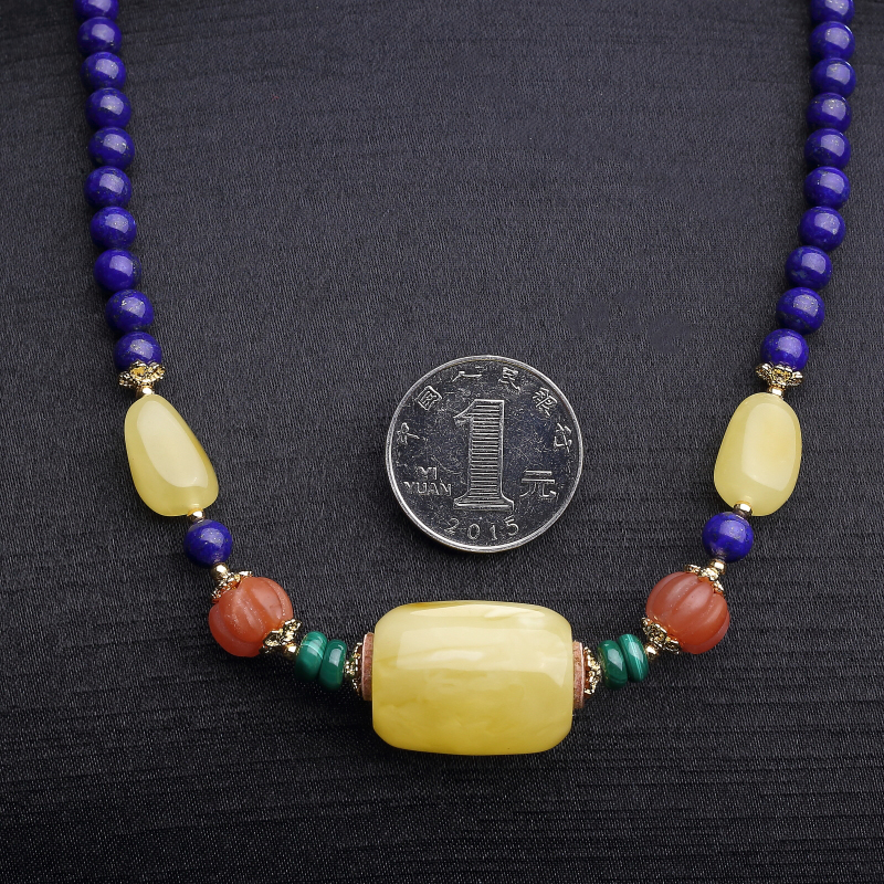 波罗的海鸡油黄蜜蜡项链-红掌柜