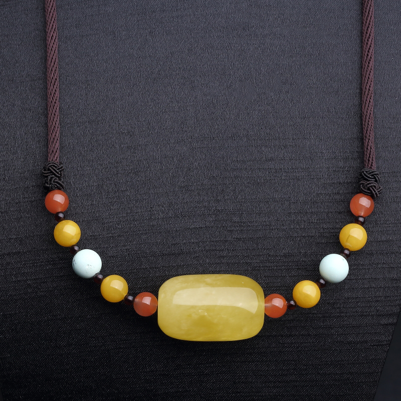 波罗的海天然鸡油黄蜜蜡项链-红掌柜