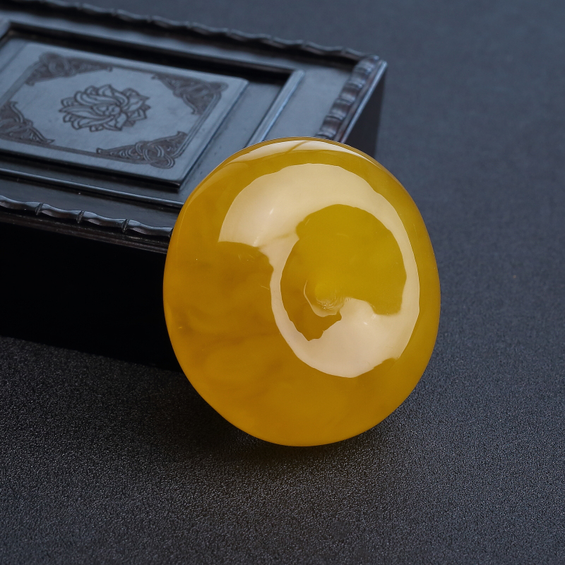 波罗的海鸡油黄蜜蜡平安扣吊坠-红掌柜