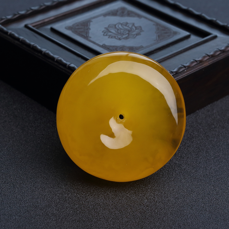 波罗的海天然蜜蜡平安扣吊坠-红掌柜