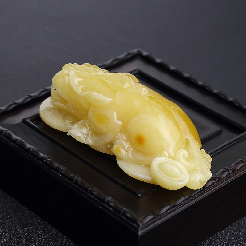 天然俏色蜜蜡-红掌柜