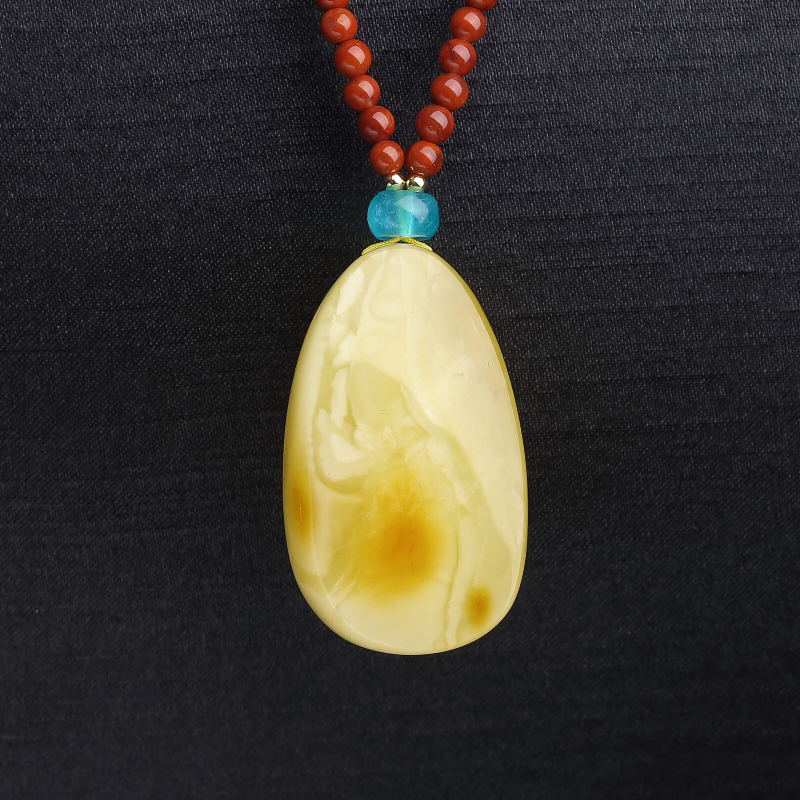 波罗的海天然蜜蜡水滴项链-红掌柜