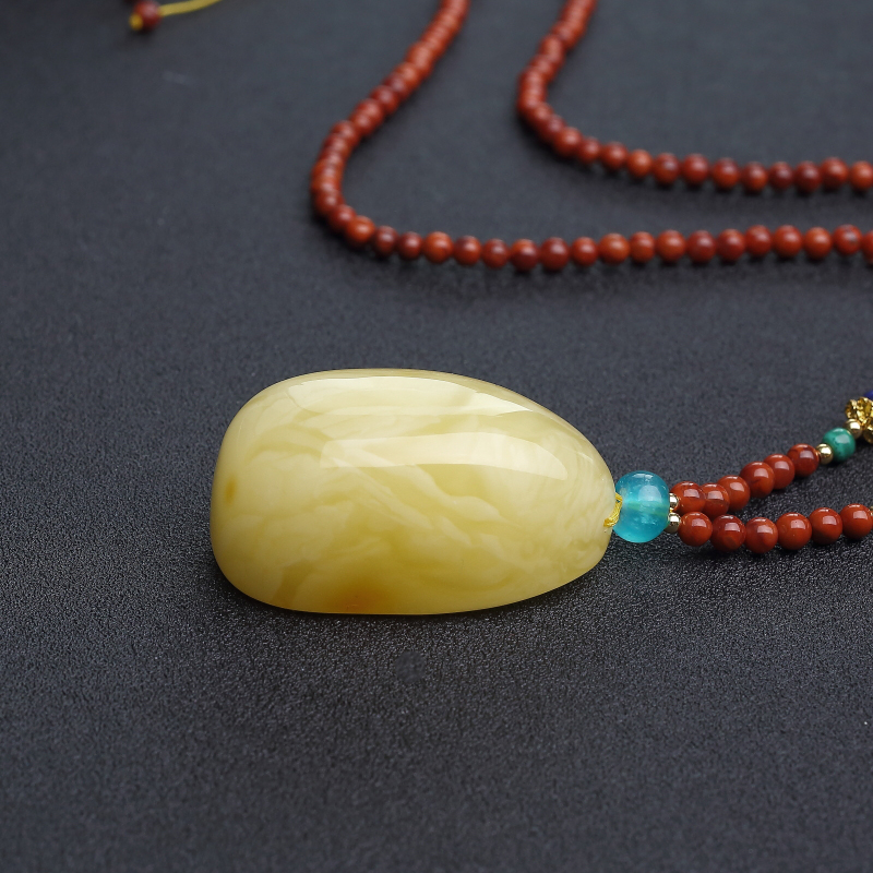 波罗的海天然鸡油黄蜜蜡项链-红掌柜