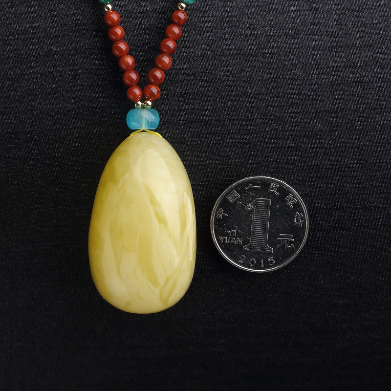 鸡油黄蜜蜡项链-红掌柜