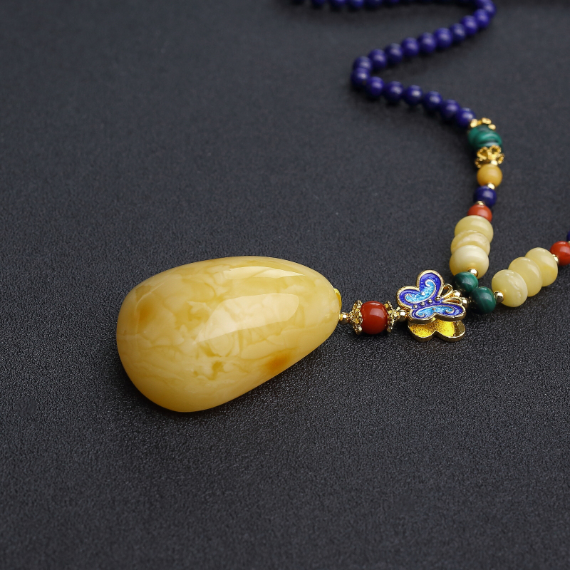 波罗的海天然鸡油黄蜜蜡项链-红掌柜