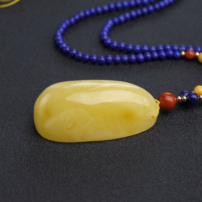 波罗的海天然鸡油黄蜜蜡项链-红掌柜