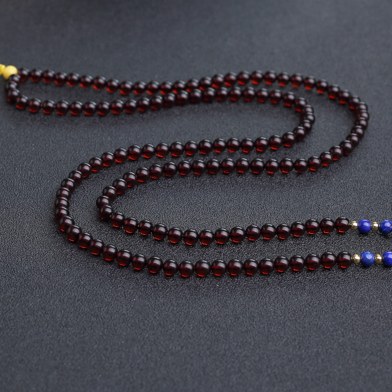 鹅黄蜜蜡牡丹花项链-红掌柜