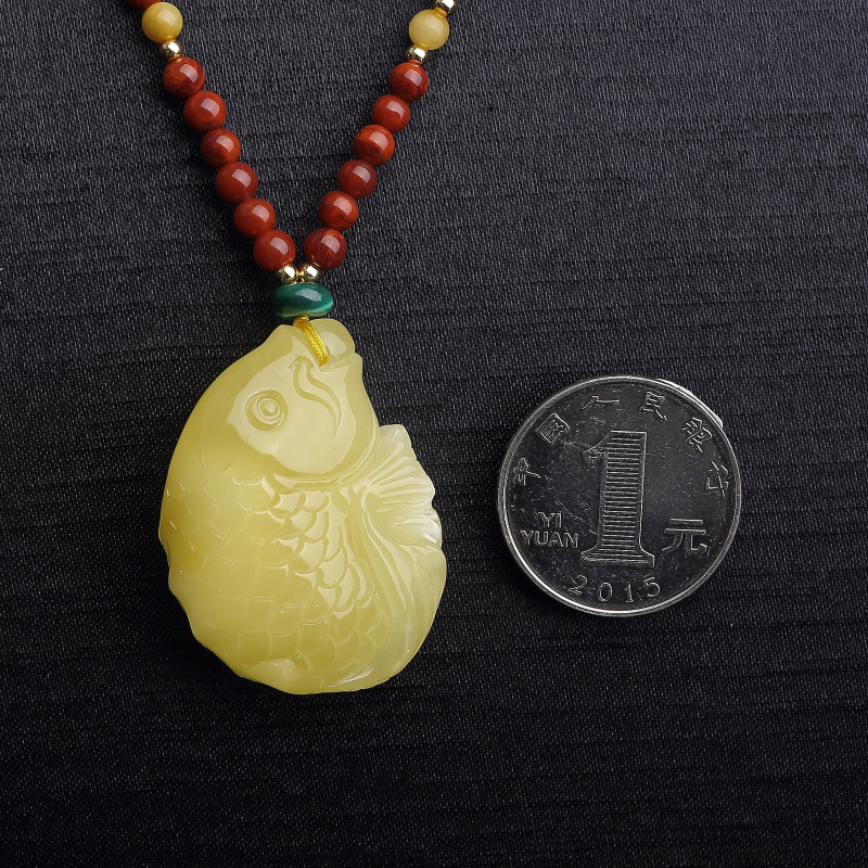 波罗的海鸡油黄蜜蜡项链-红掌柜