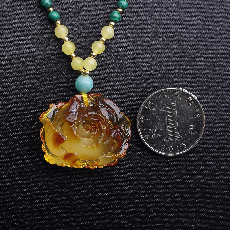 波罗的海金绞蜜牡丹花项链-红掌柜