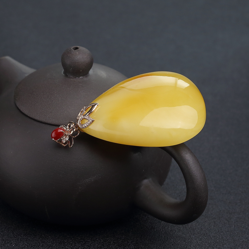 波罗的海蜜蜡水滴吊坠-红掌柜