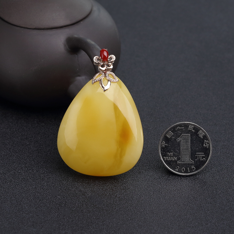 波罗的海天然蜜蜡水滴吊坠-红掌柜