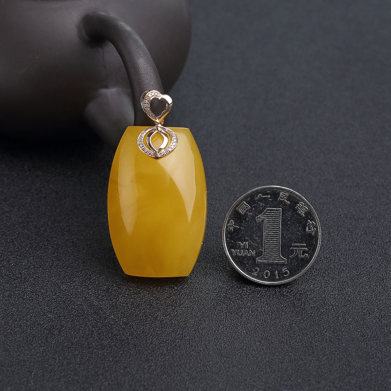 天然蜜蜡无事牌吊坠-红掌柜