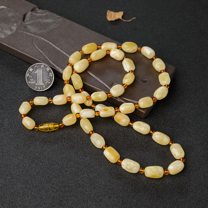 天然蜜蜡随形项链-红掌柜