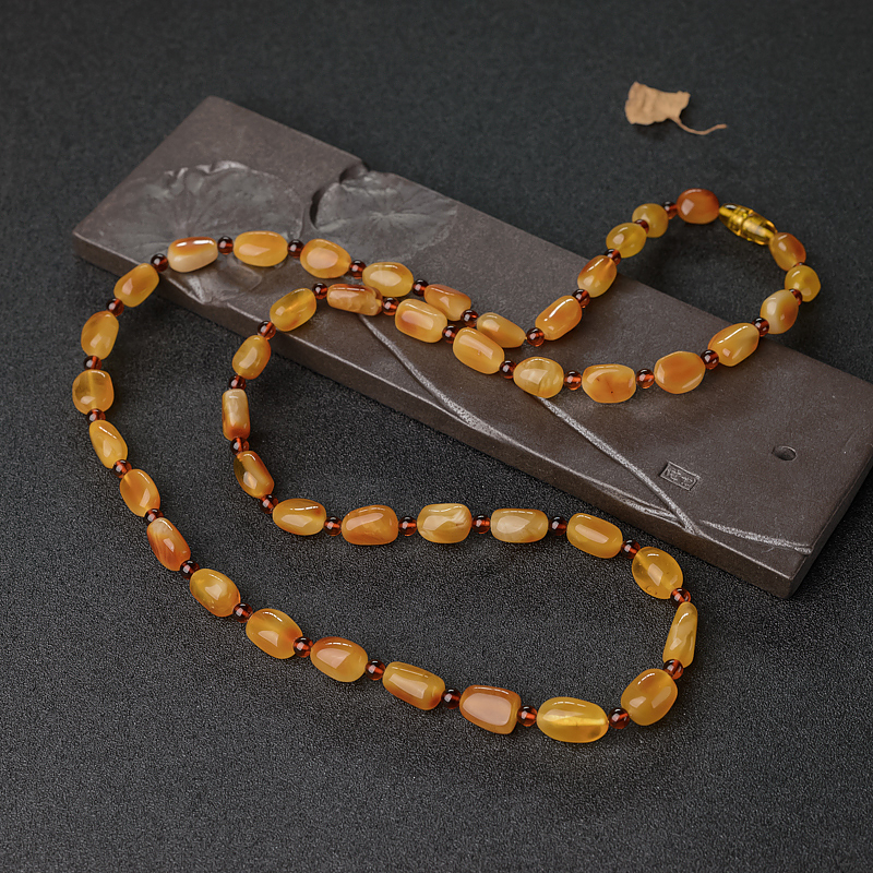 波罗的海天然俏色蜜蜡随形项链-红掌柜