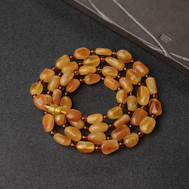 波罗的海天然俏色蜜蜡项链-红掌柜