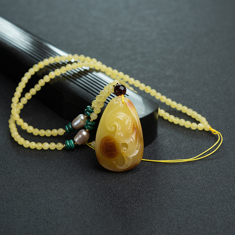 波罗的海天然俏色蜜蜡福在眼前项链-红掌柜