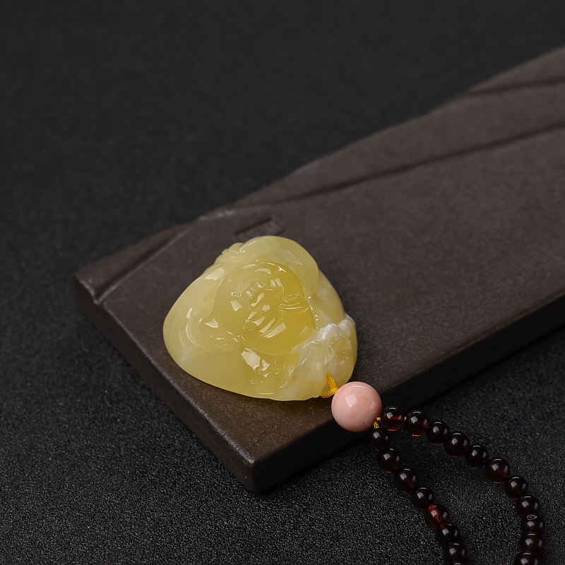 白花蜜蜡弥勒佛-红掌柜