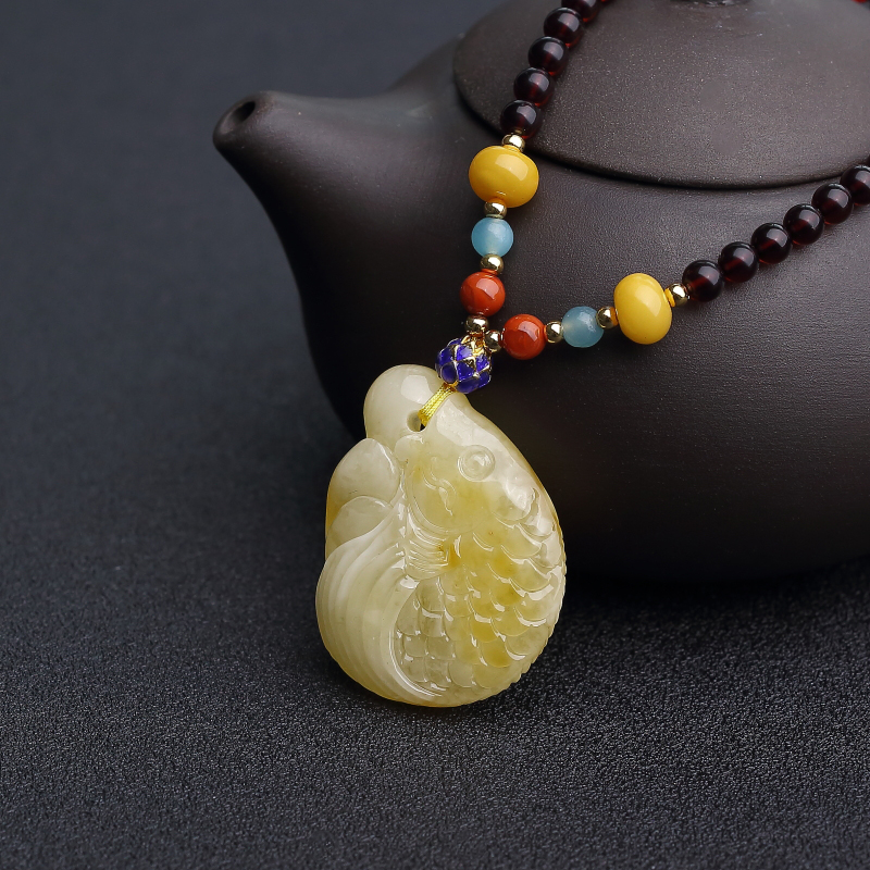 波罗的海天然鸡油黄蜜蜡项链-红掌柜