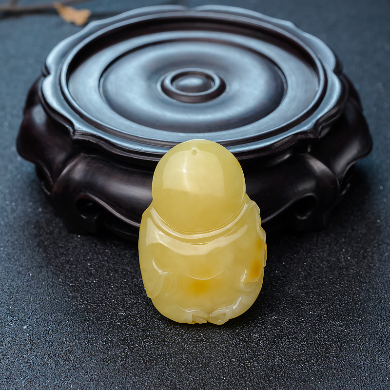 波罗的海天然蜜蜡佛吊坠-红掌柜