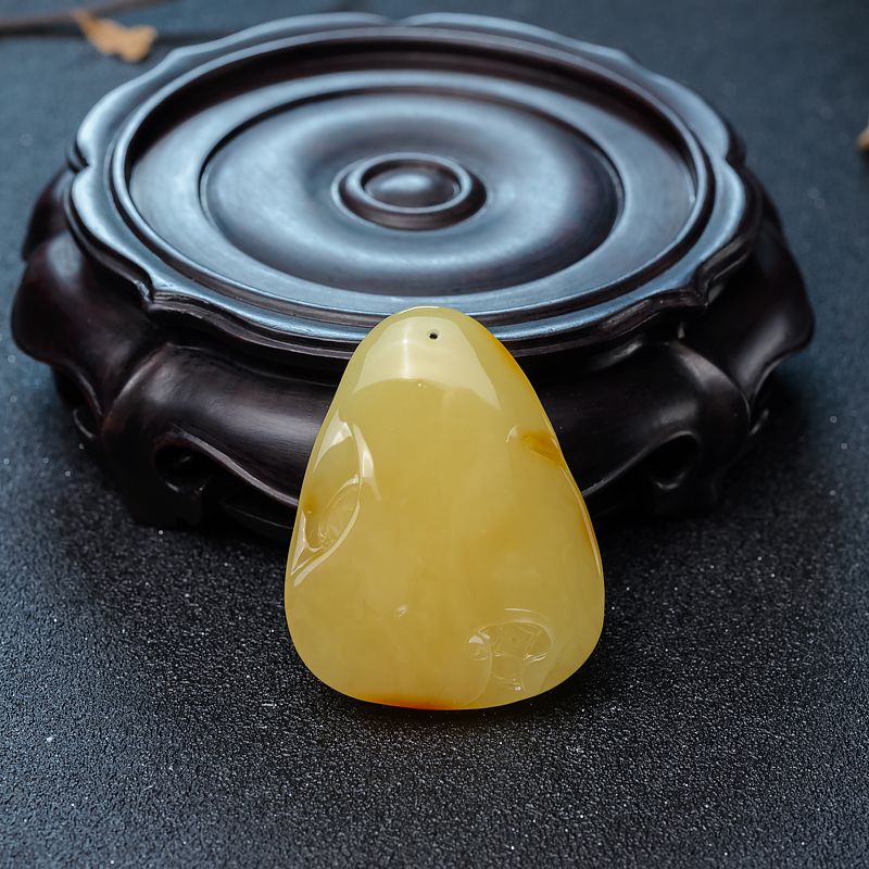 波罗的海天然蜜蜡佛吊坠-红掌柜