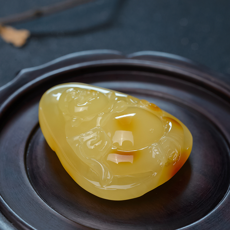 波罗的海天然鸡油黄蜜蜡吊坠-红掌柜