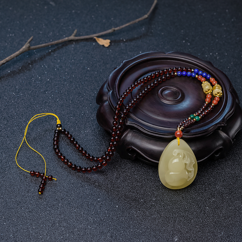 波罗的海天然柠檬黄蜜蜡葫芦项链-红掌柜