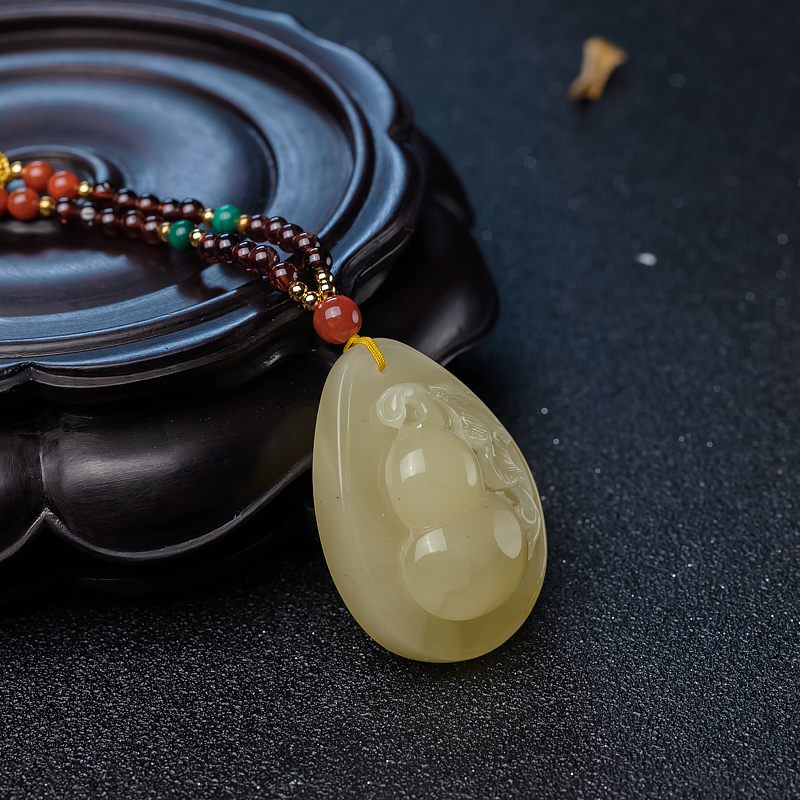 波罗的海柠檬黄蜜蜡葫芦项链-红掌柜