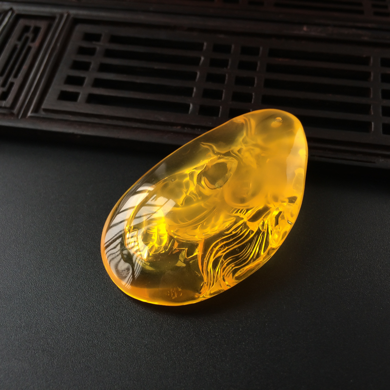 波罗的海天然金绞蜜蜜蜡吊坠-红掌柜