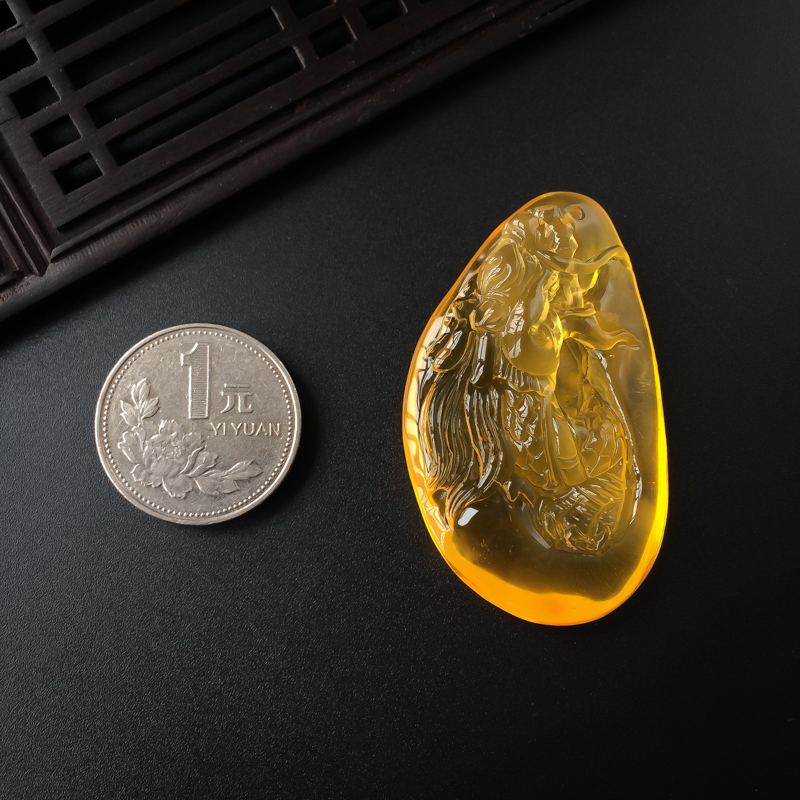 金绞蜜蜜蜡吊坠-红掌柜