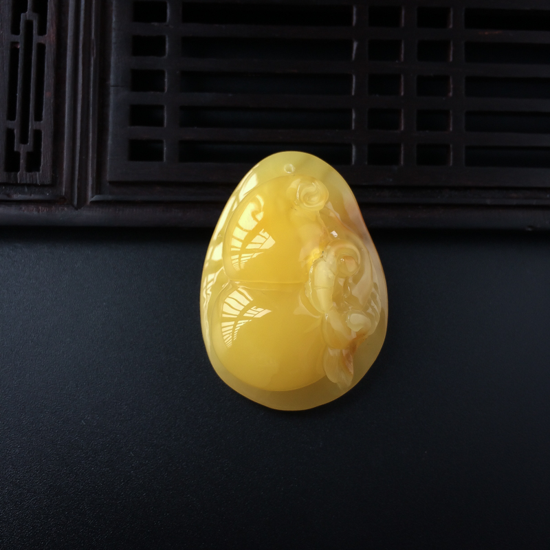 波罗的海天然满蜜蜜蜡葫芦吊坠-红掌柜