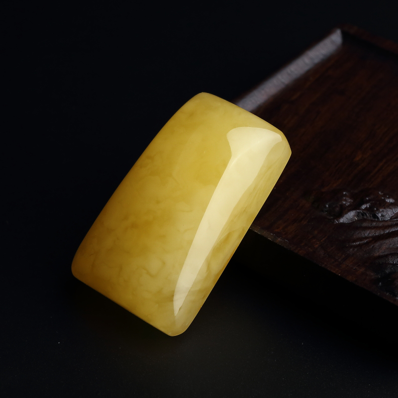 波罗的海满蜜鸡油黄蜜蜡无事牌吊坠-红掌柜