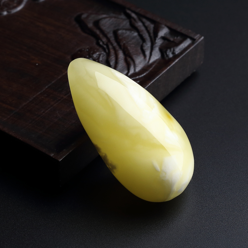 天然白花蜜蜜蜡水滴吊坠-红掌柜