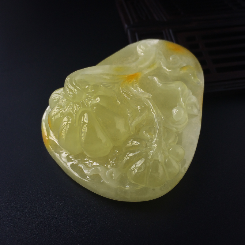 蜜蜡南瓜吊坠-红掌柜