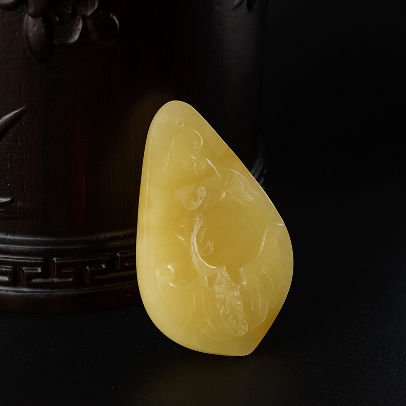 柠檬黄蜜蜡吊坠-红掌柜